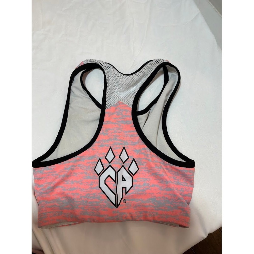 Rebel Athletic G3FCA2A Cheer Athletics Sports Bra Crop Top Orange Grey AM
